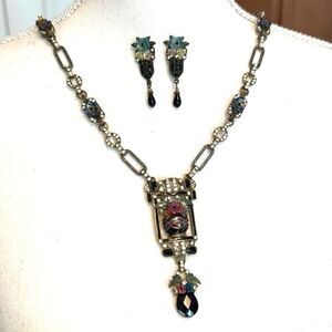 SWEET ROMANCE ART DECO NECKLACE & EARRING SET